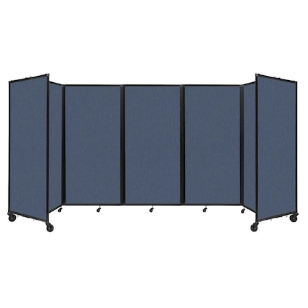 Versare Room Divider 360 Folding Portable Partition 14' x 6' Ocean Fabric 1172515